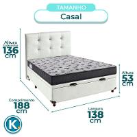 Kit Cama Box Bau + Cabeceira + Colchão Casal D33 - Iso100 - Ortobom - 3