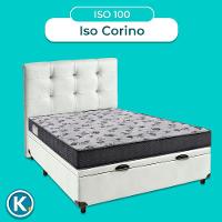 Kit Cama Box Bau + Cabeceira + Colchão Casal D33 - Iso100 - Ortobom