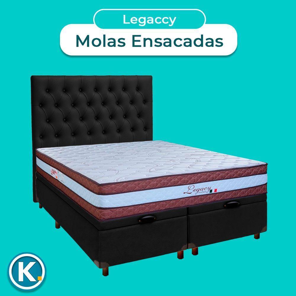 Kit Cama Box Bau + Cabeceira + Colchão Casal Molas Ensacadas - Legaccy - Paropas - 4