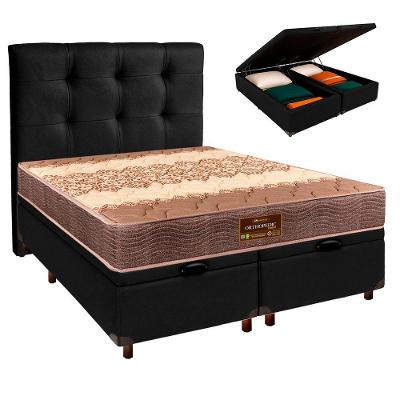 Kit Cama Box Bau + Cabeceira + Colchão Casal D26 - Ortophedic - Sankonfort