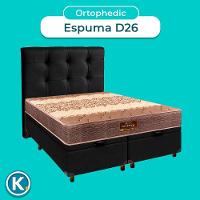 Kit Cama Box Bau + Cabeceira + Colchão Casal D26 - Ortophedic - Sankonfort