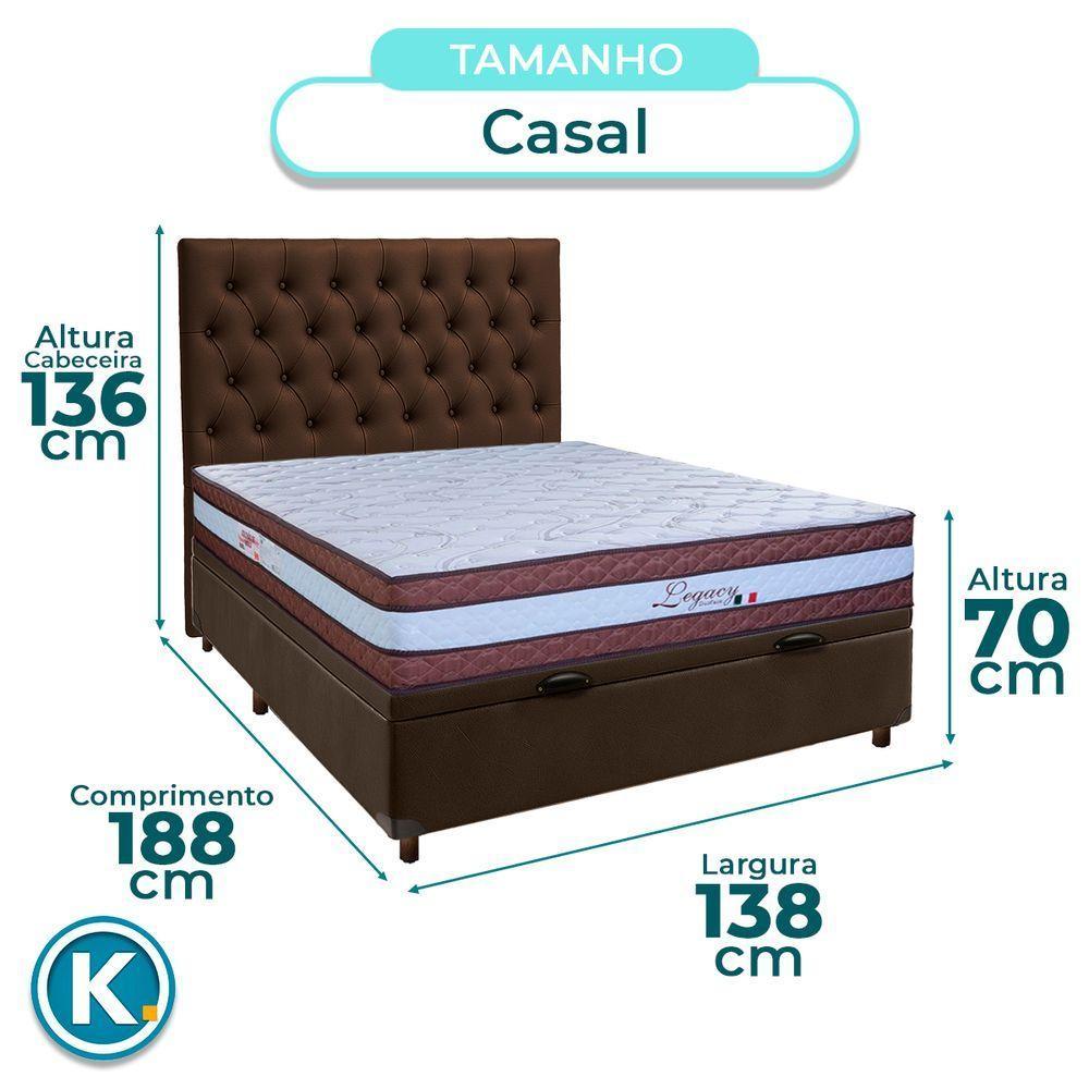 Kit Cama Box Bau + Cabeceira + Colchão Casal Molas Ensacadas - Legaccy - Paropas - 3