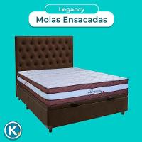 Kit Cama Box Bau + Cabeceira + Colchão Casal Molas Ensacadas - Legaccy - Paropas