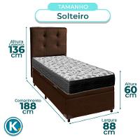 Kit Cabeceira + Cama Box Bau + Colchão Solteiro D33 Iso100 Ortobom - 3