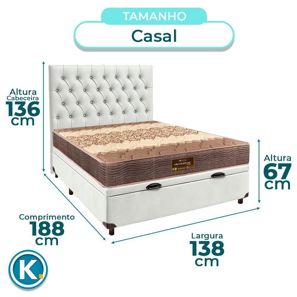 Kit Cama Box Bau + Cabeceira + Colchão Casal D26 - Ortophedic - Sankonfort - 3
