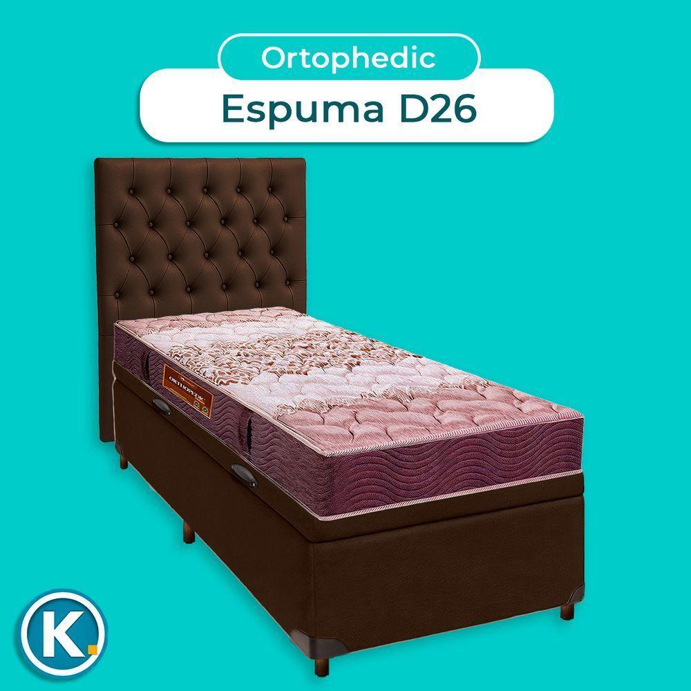 Kit Cabeceira + Cama Box Bau + Colchão Solteiro D26 Ortophedic Sankonfort - 4