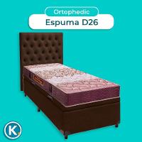 Kit Cabeceira + Cama Box Bau + Colchão Solteiro D26 Ortophedic Sankonfort