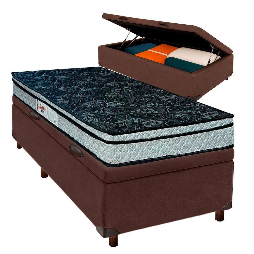 Cama + Bau Blindado E Colchão D28 Solteiro - Conforto Paropas - 1