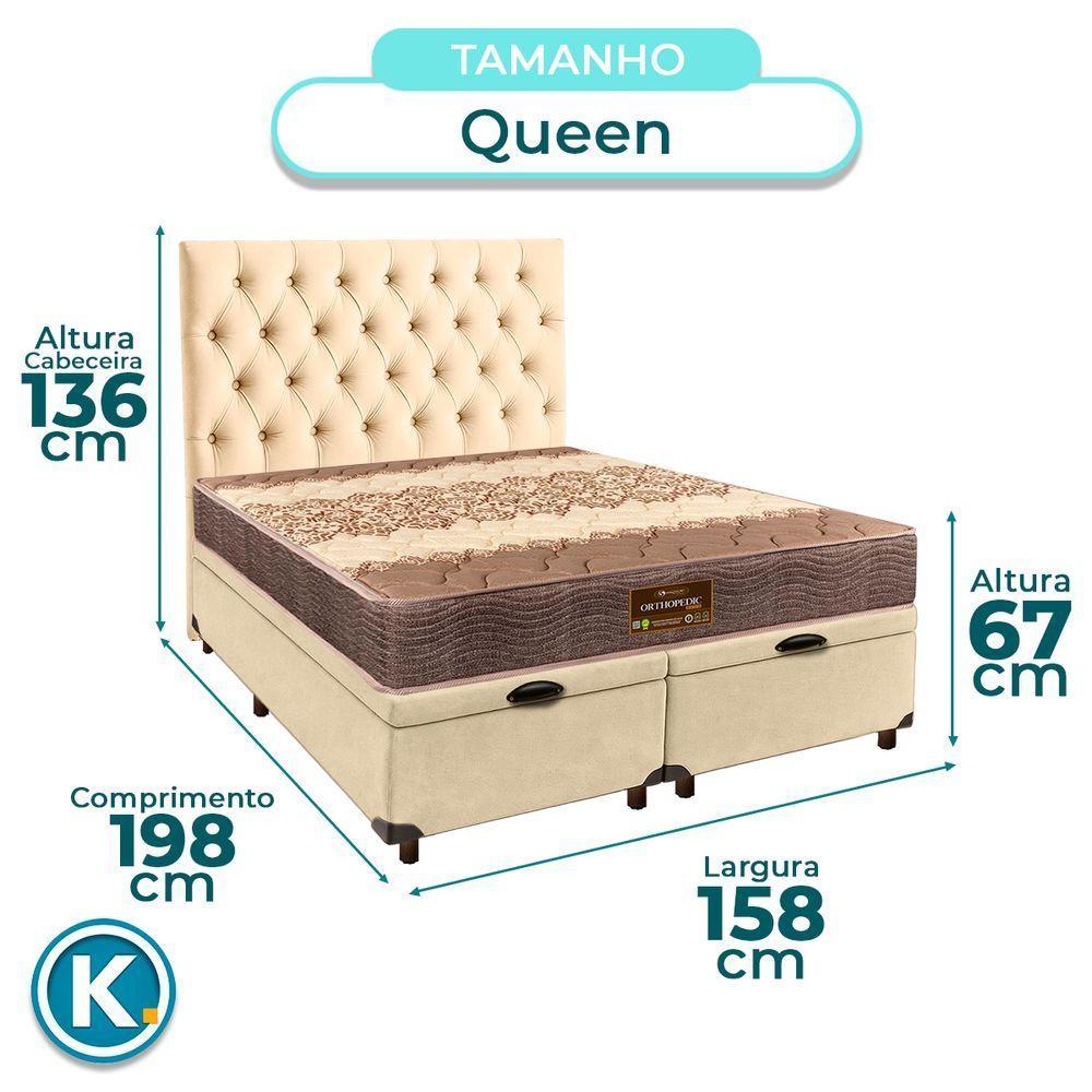 Kit Cama Box Bau + Cabeceira + Colchão Queen D26 - Ortophedic - Sankonfort - 3