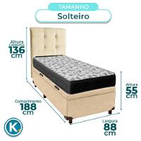 Kit Cama Box Bau + Cabeceira + Colchão Solteiro D33 - Iso100 - Ortobom - 3