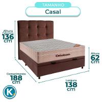 Kit Cama Box Bau + Cabeceira + Colchão Casal Molas Ensacadas - Airtech - Ortobom - 3