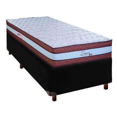 Cama Box Preto Solteiro + Colchão Molas Ensacadas Legaccy Paropas