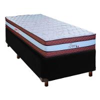 Cama Box Preto Solteiro + Colchão Molas Ensacadas Legaccy Paropas - 1