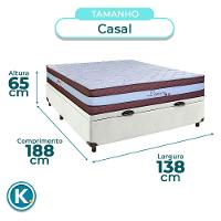 Cama Box Bau Branco Casal + Colchão Molas Ensacadas Legaccy Paropas - 3