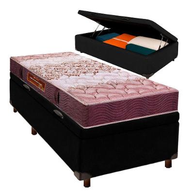 Conjunto Cama Box Bau Blindado Solteiro + Colchão D26 Ortophedic Sankonfort