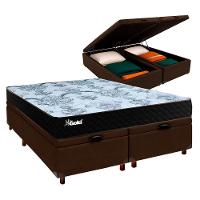 Cama Box Bau Blindado Casal + Colchão Molas Ensacadas Life Gold Paropas - 1