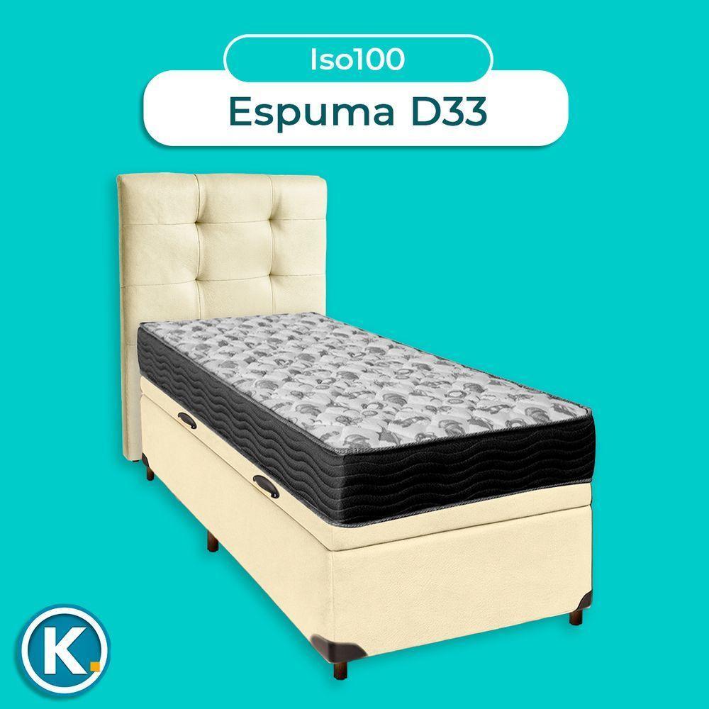 Kit Cama Box Bau + Cabeceira + Colchão Solteiro D33 - Iso100 - Ortobom - 4