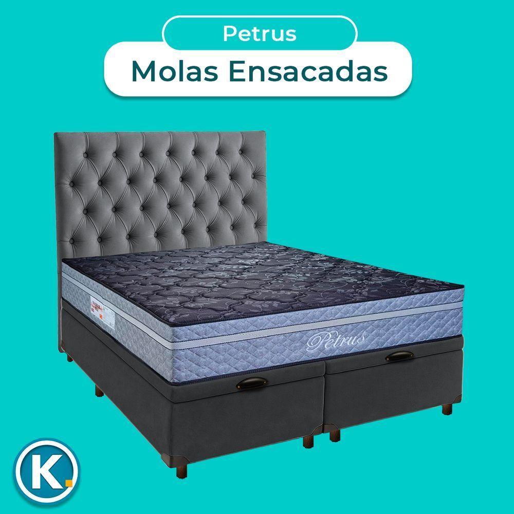 Kit Cama Box Bau + Cabeceira + Colchão Queen Molas Ensacadas - Petrus - Paropas - 4
