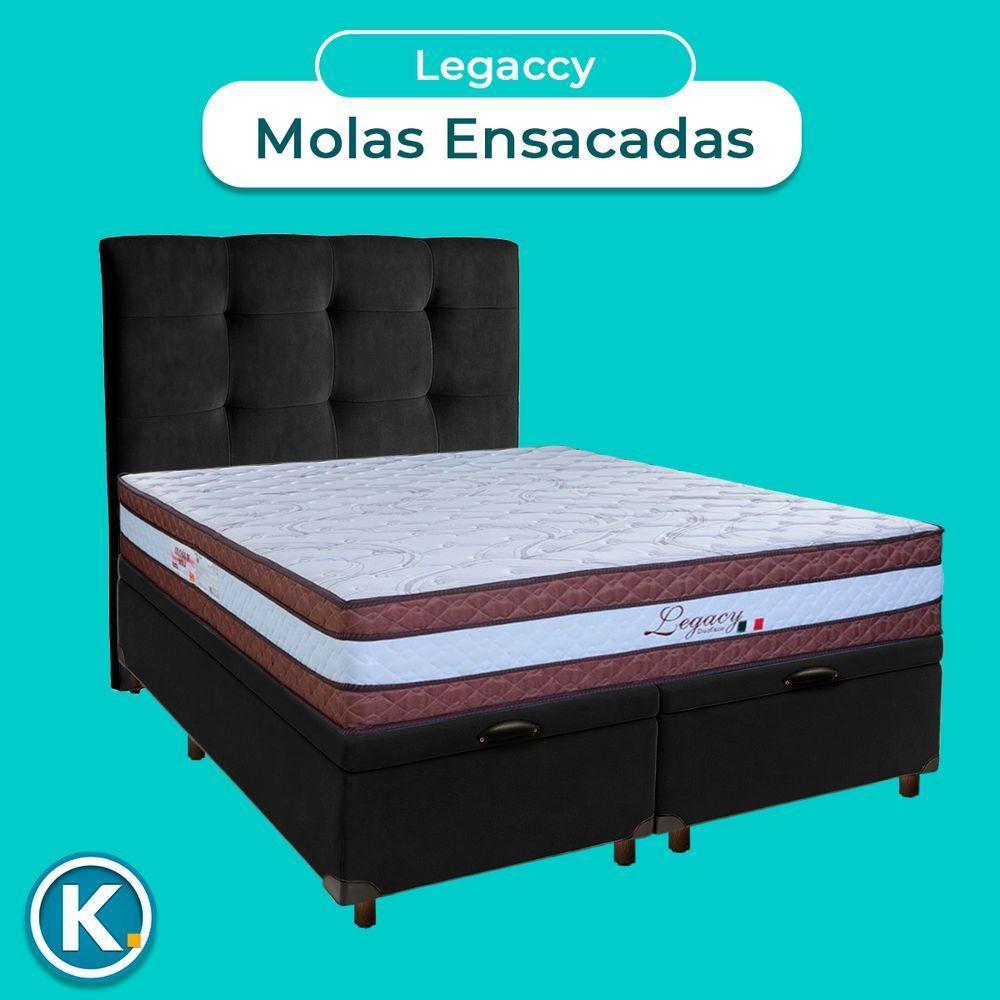 Kit Cama Box Bau + Cabeceira + Colchão Queen Molas Ensacadas - Legaccy - Paropas - 4