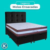 Kit Cama Box Bau + Cabeceira + Colchão Queen Molas Ensacadas - Legaccy - Paropas