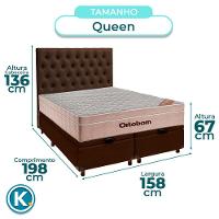 Kit Cama Box Bau + Cabeceira + Colchão Queen Molas Ensacadas - Airtech - Ortobom - 3