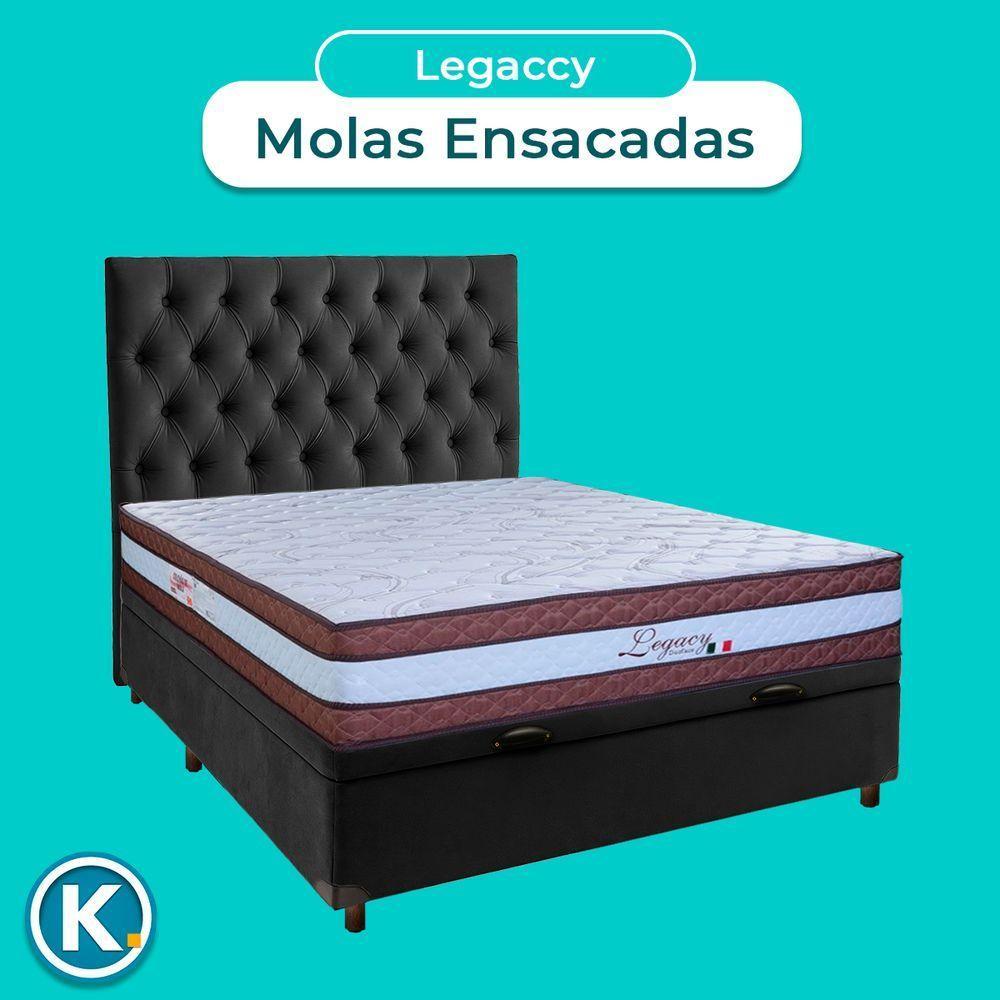 Kit Cama Box Bau + Cabeceira + Colchão Casal Molas Ensacadas - Legaccy - Paropas - 3