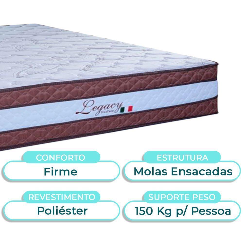 Kit Cama Box Bau + Cabeceira + Colchão Casal Molas Ensacadas - Legaccy - Paropas - 5
