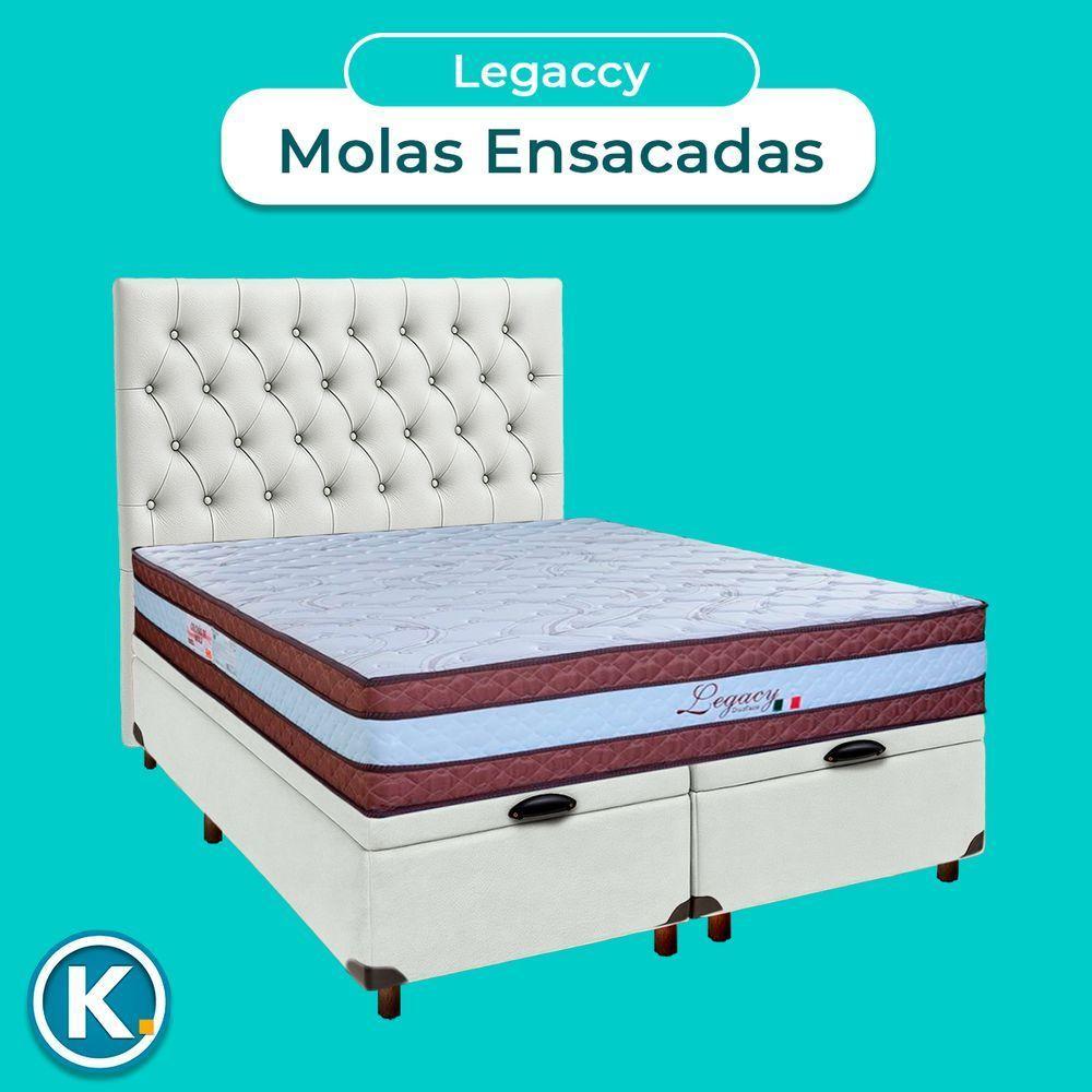 Kit Cama Box Bau + Cabeceira + Colchão Queen Molas Ensacadas - Legaccy - Paropas - 4