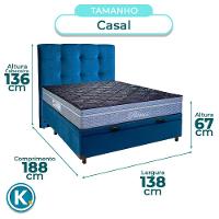 Kit Cama Box Bau + Cabeceira + Colchão Casal Molas Ensacadas - Petrus - Paropas - 3