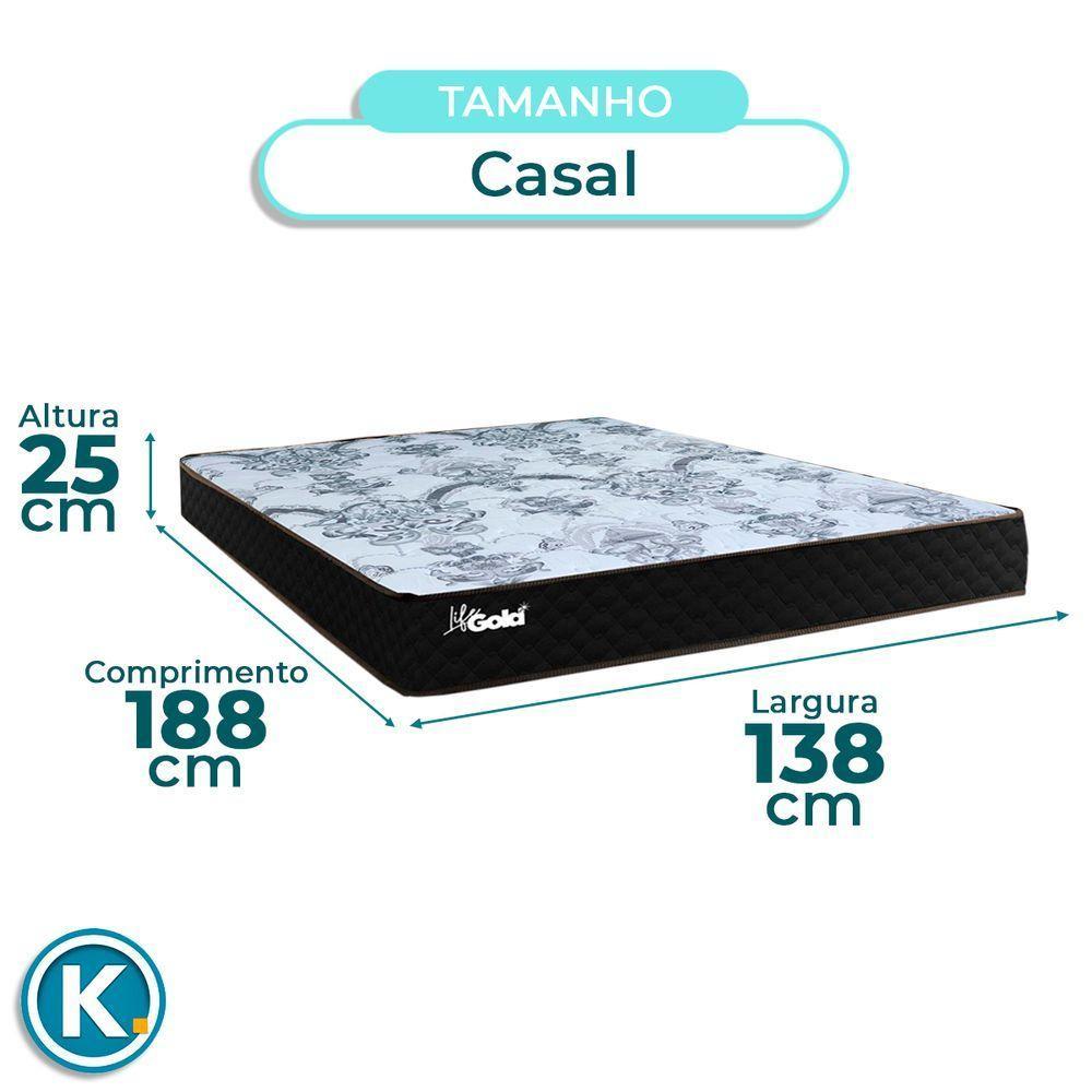Kit Cama Box Bau + Cabeceira + Colchão Casal Molas Ensacadas - Life Gold - Paropas - 5