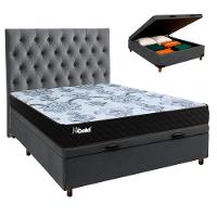 Kit Cama Box Bau + Cabeceira + Colchão Casal Molas Ensacadas - Life Gold - Paropas - 1