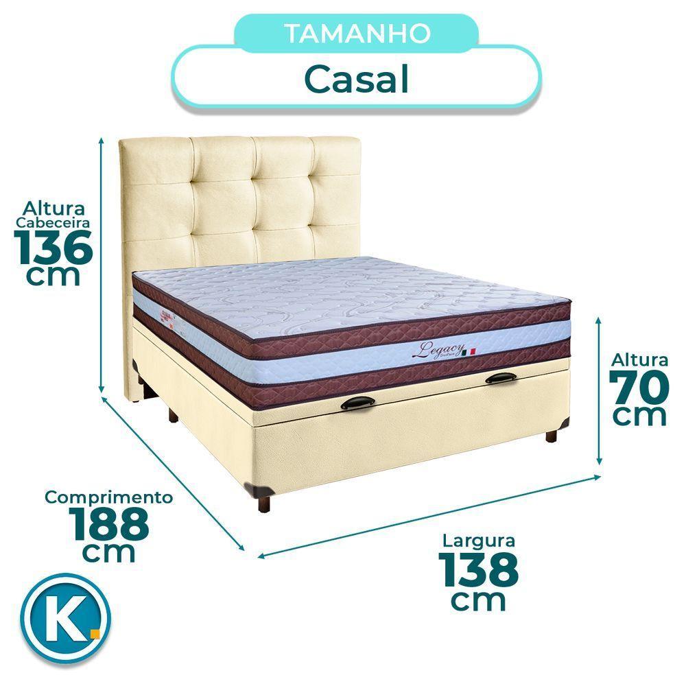 Kit Cama Box Bau + Cabeceira + Colchão Casal Molas Ensacadas - Legaccy - Paropas - 3