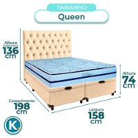 Kit Cama Box Bau + Cabeceira + Colchão Queen Molas Ensacadas - Blue - Paropas - 3