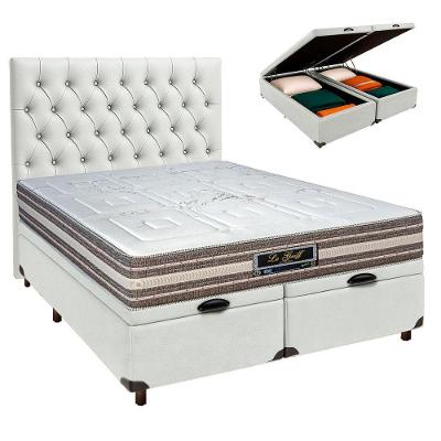 Kit Cama Box Bau + Cabeceira + Colchão Casal Molas Ensacadas - Legriff - Sankonfort