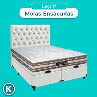 Kit Cama Box Bau + Cabeceira + Colchão Casal Molas Ensacadas - Legriff - Sankonfort