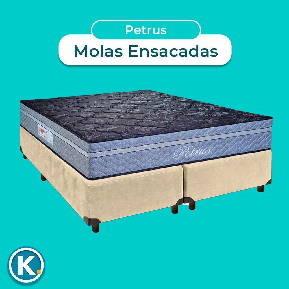Conjunto Cama Box Blindado Casal + Colchão Molas Ensacadas Petrus Paropas - 4