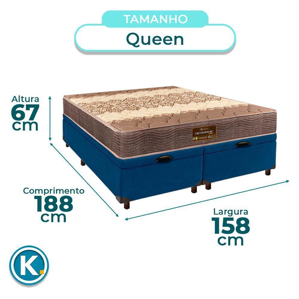 Conjunto Cama Box Bau Blindado Queen + Colchão D26 Ortophedic Sankonfort - 4