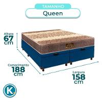 Conjunto Cama Box Bau Blindado Queen + Colchão D26 Ortophedic Sankonfort