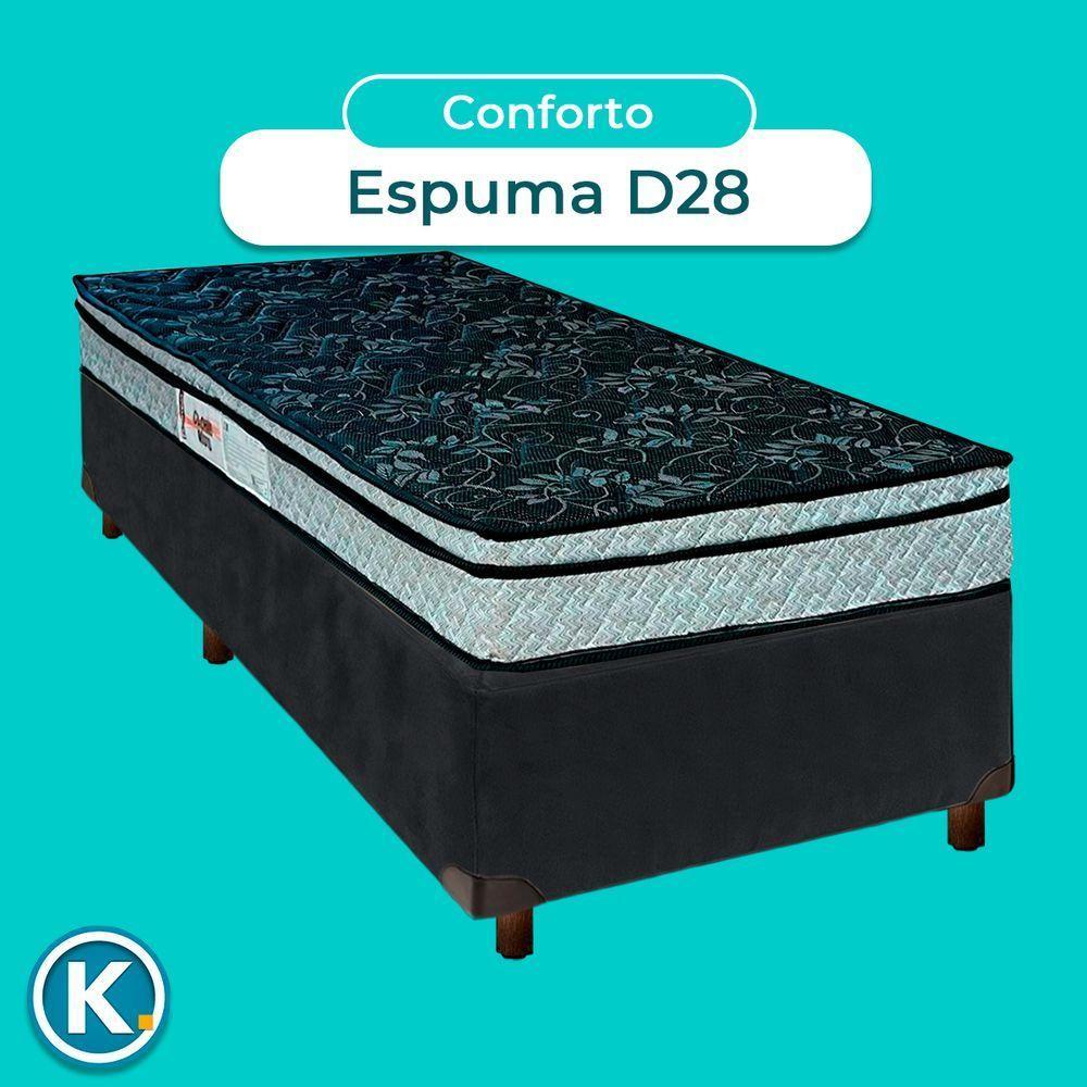 Cama Box Cinza Solteiro + Colchão D28 Conforto Paropas - 3