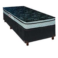 Cama Box Cinza Solteiro + Colchão D28 Conforto Paropas - 1