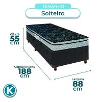 Cama Box Cinza Solteiro + Colchão D28 Conforto Paropas - 2