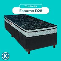 Cama Box Cinza Solteiro + Colchão D28 Conforto Paropas - 3