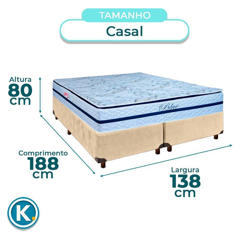 Conjunto Cama Box Blindado Casal + Colchão Molas Ensacadas Blue Paropas - 3