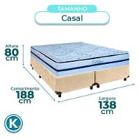 Conjunto Cama Box Blindado Casal + Colchão Molas Ensacadas Blue Paropas - 3
