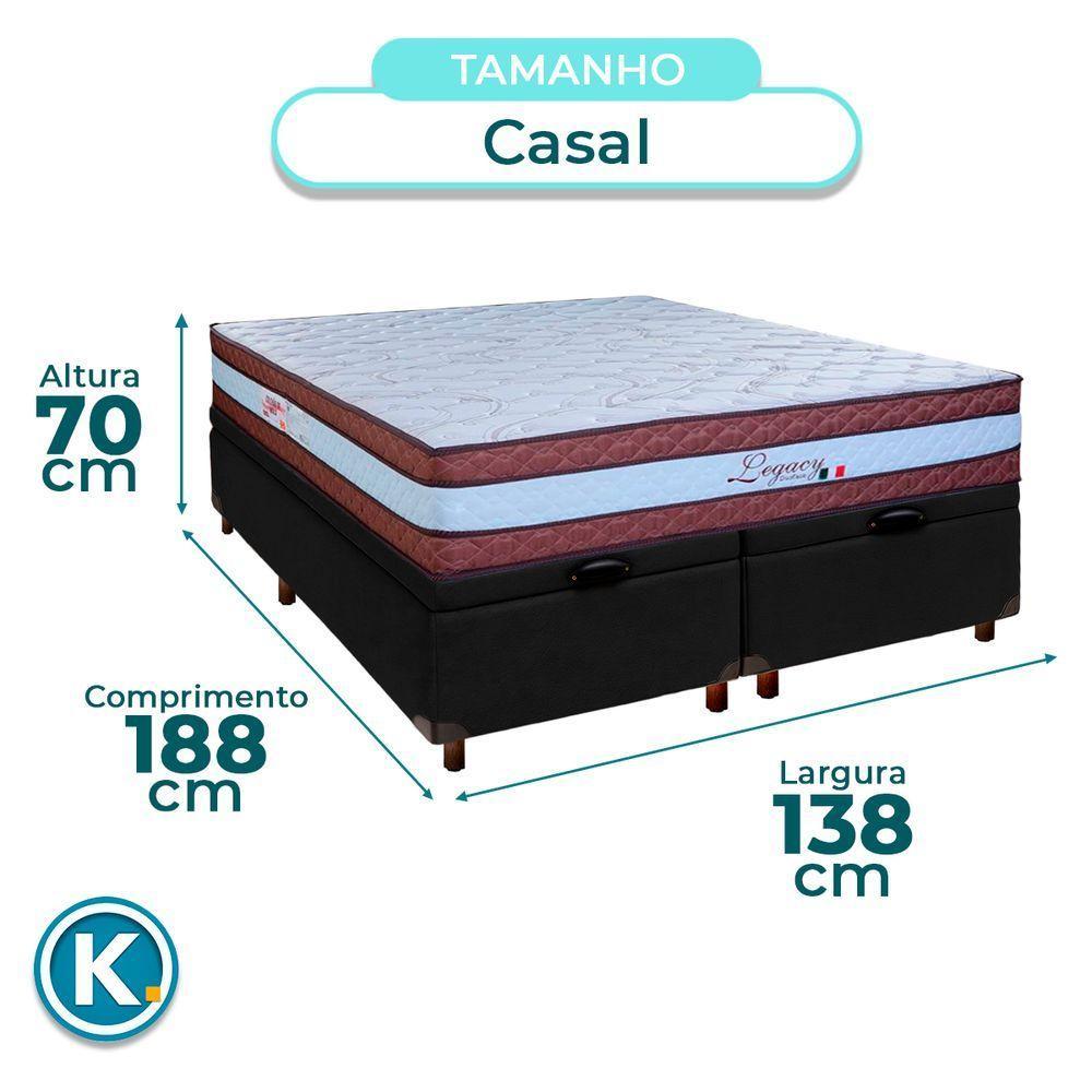 Conjunto Cama Box Bau Blindado Casal + Colchão Molas Ensacadas Legaccy Paropas - 3