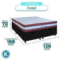 Conjunto Cama Box Bau Blindado Casal + Colchão Molas Ensacadas Legaccy Paropas - 3