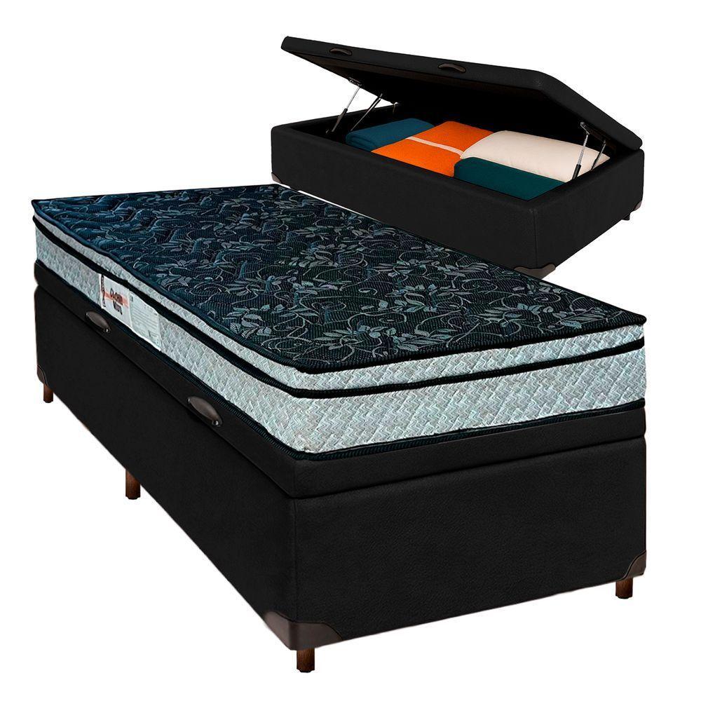 Cama Box Bau Blindado Solteiro + Colchão D28 Conforto Paropas - 1