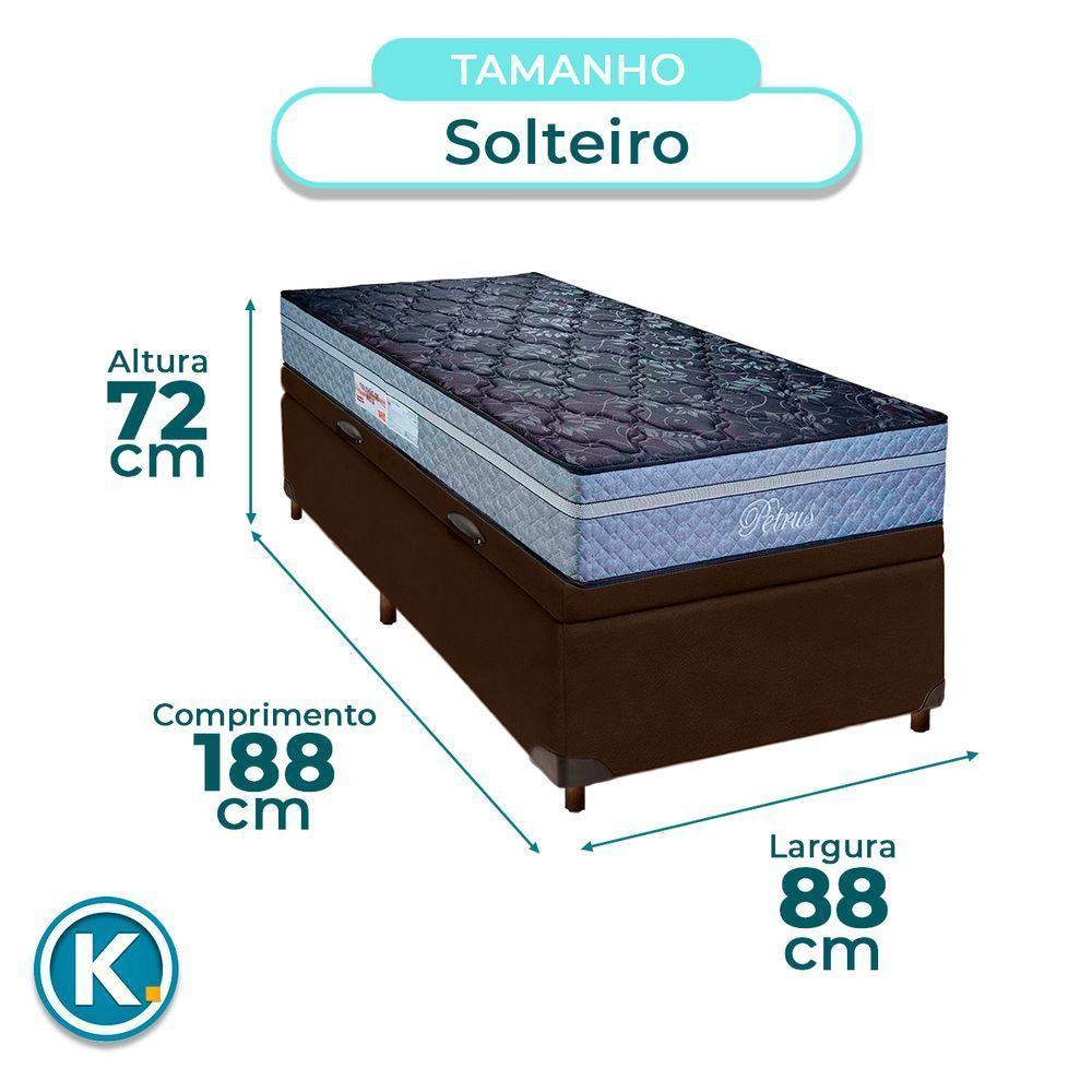 Cama Box Bau Blindado Solteiro + Colchão Molas Ensacadas Petrus Paropas - 3