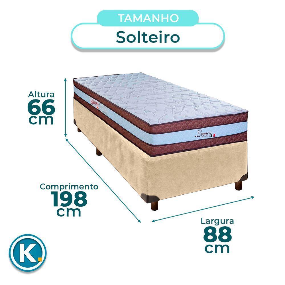 Cama Box Perola Solteiro + Colchão Molas Ensacadas Legaccy Paropas - 3