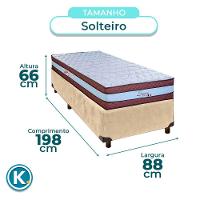 Cama Box Perola Solteiro + Colchão Molas Ensacadas Legaccy Paropas - 3